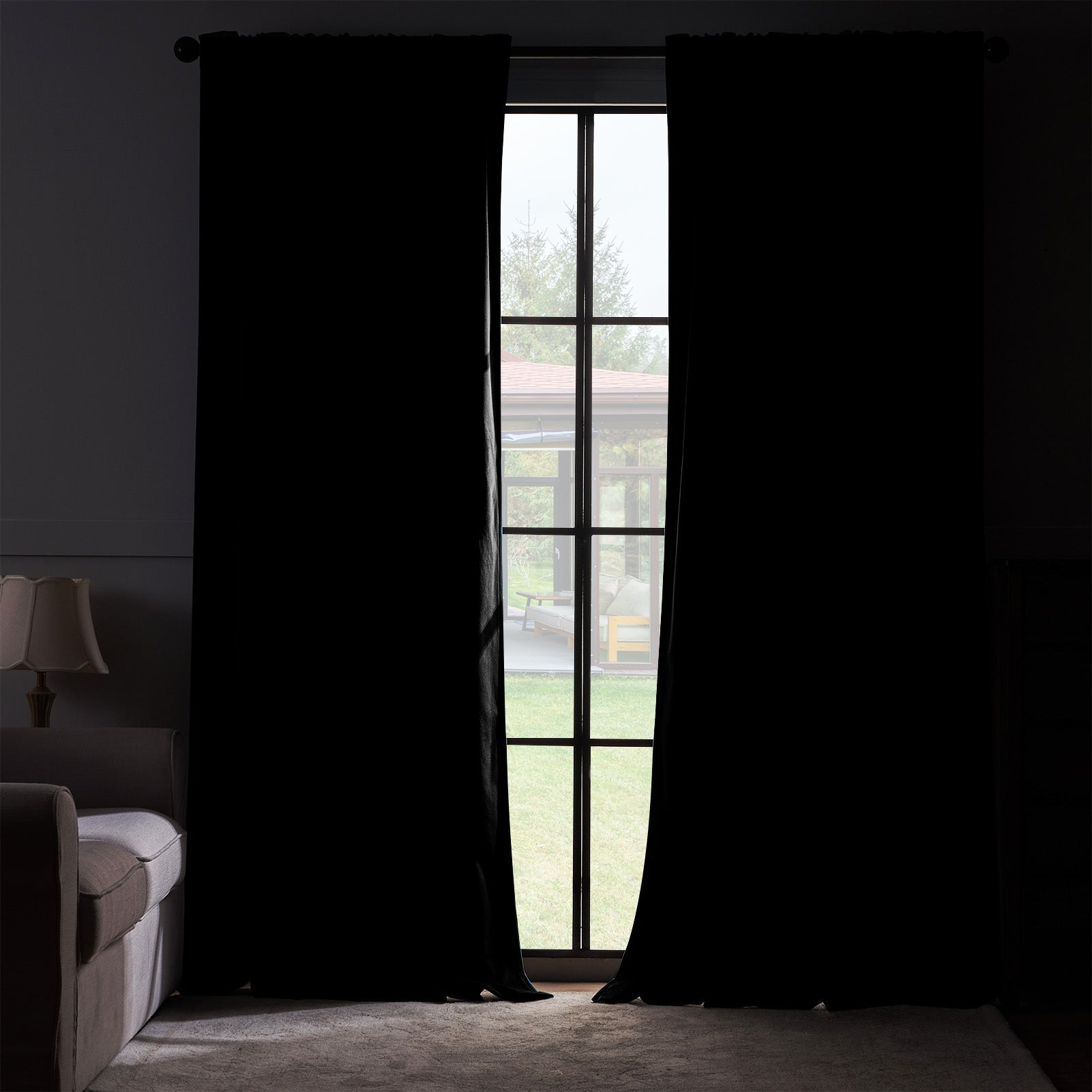 Top Finel 100% Blackout Velvet Pleated Window Shades