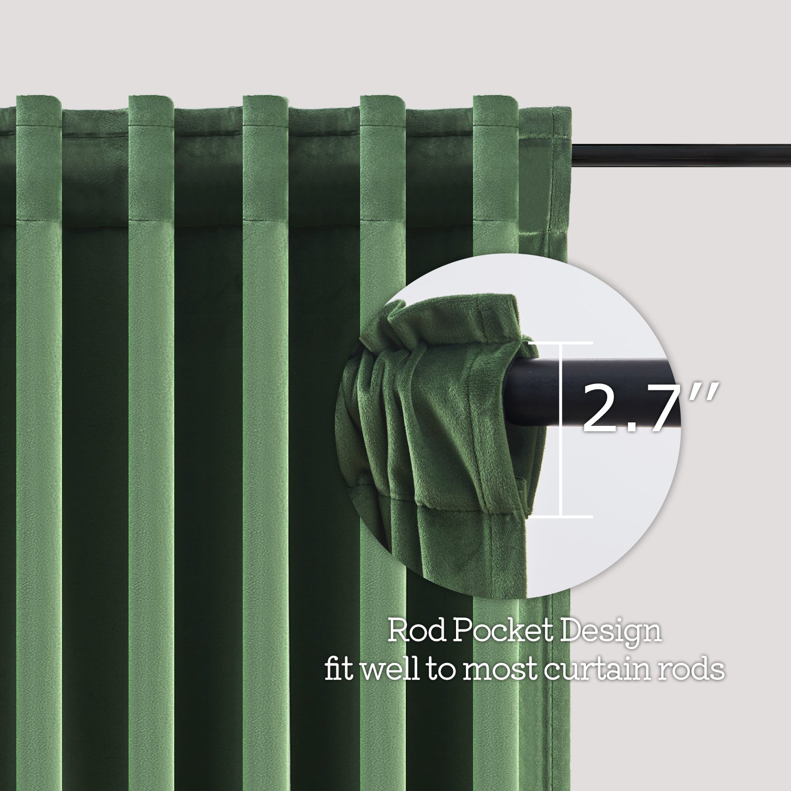 Top Finel 100% Blackout Velvet Pleated Window Shades